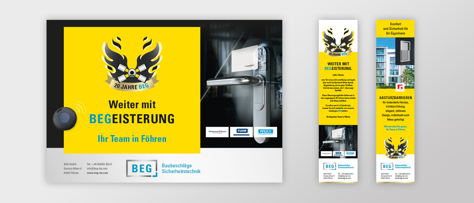 Werbeanzeigen für den Kunden BEG