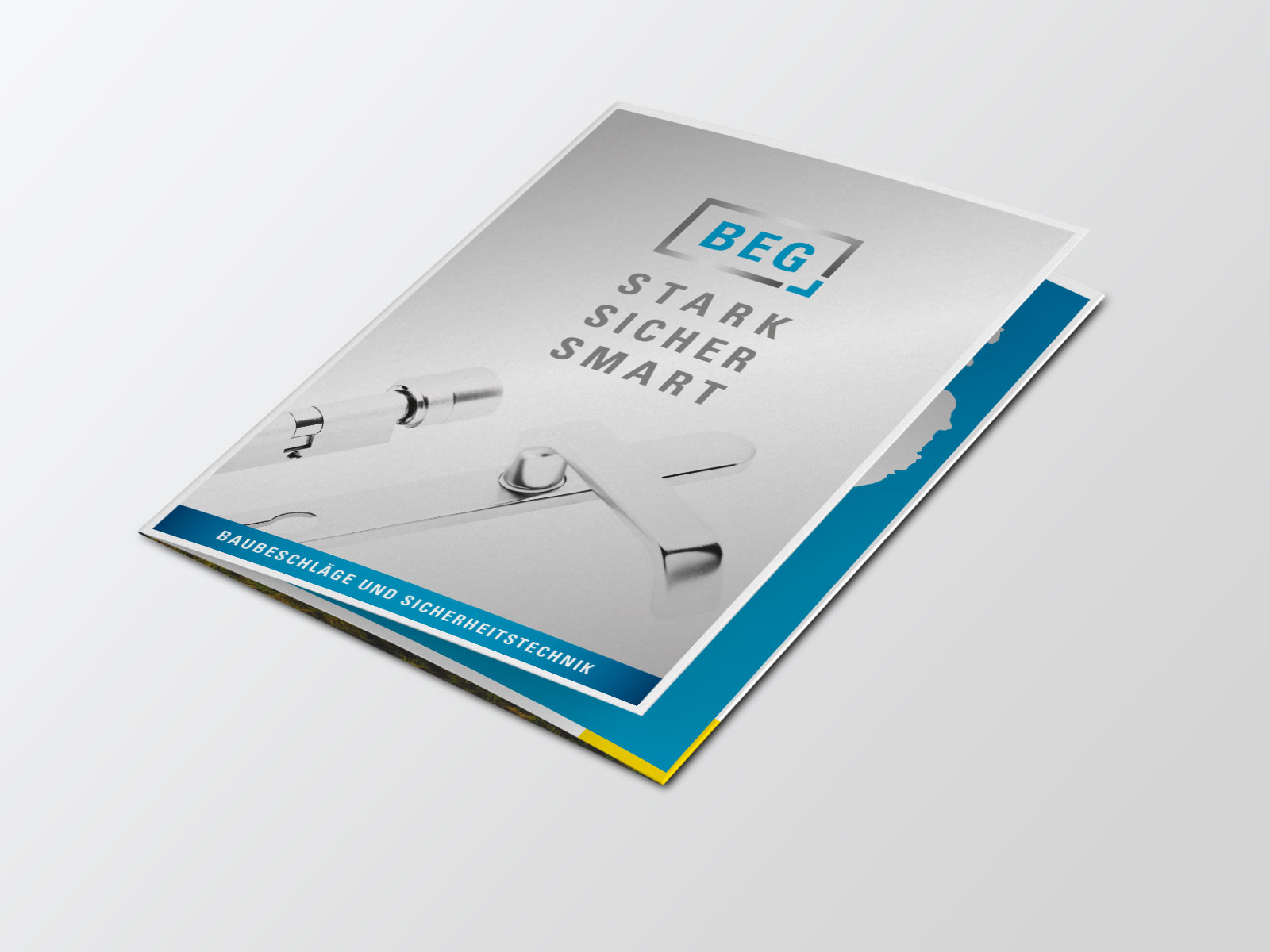 Außenseite einer Imagebroschüre für unseren Kunden BEG