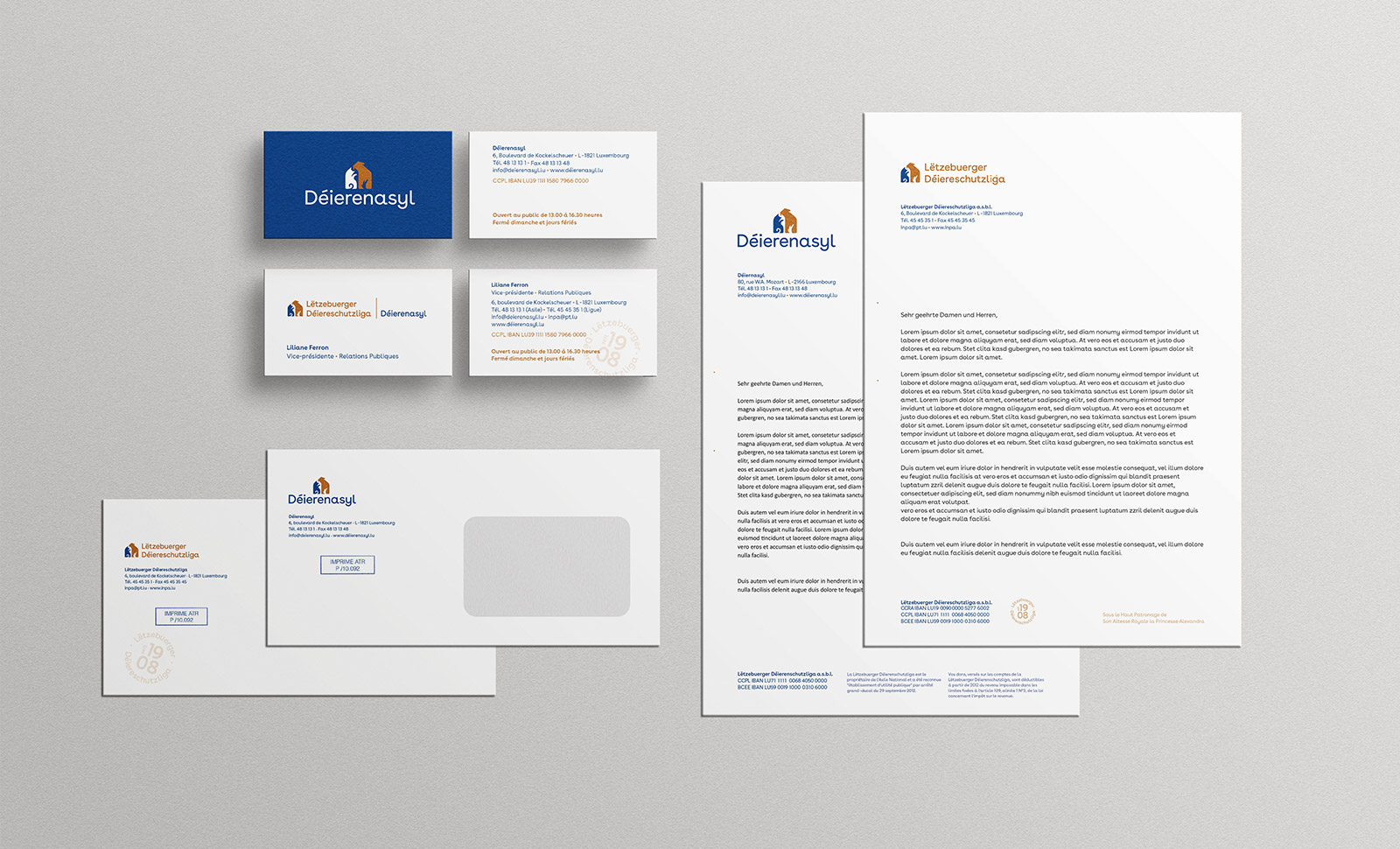 Geschäftsausstattung des Kunden Déierenasyl